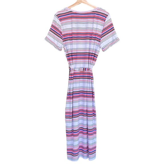 C&C California New Short Sleeve Lightweight Jersey Stripped Midi Dress Size L - Picture 6 of 6